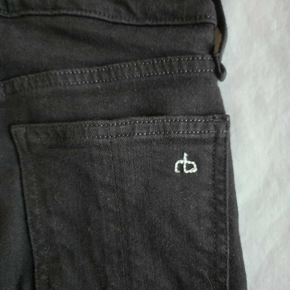 Rag & Bone sz 24 Nina High Rise Ankle Cigarette black jeans with frayed hem - Picture 12 of 13
